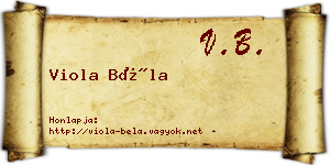 Viola Béla névjegykártya